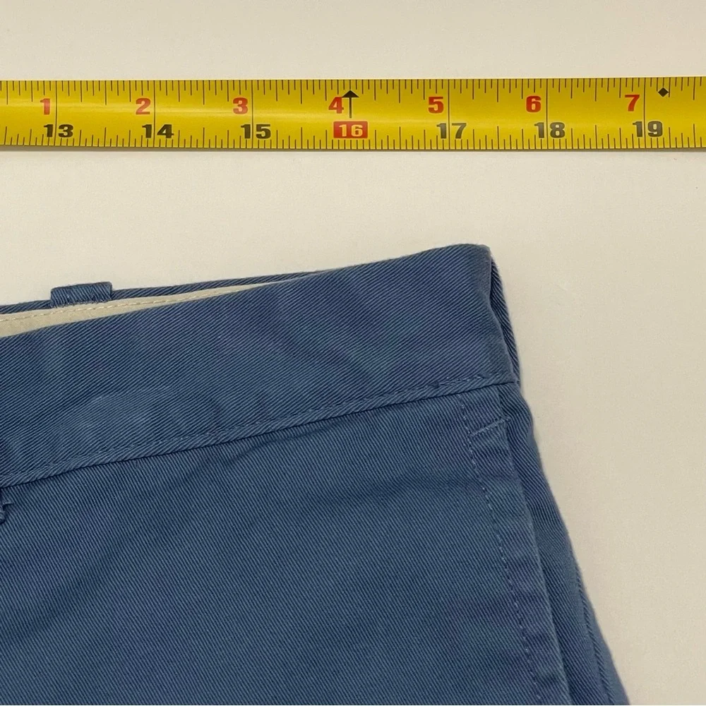 J. Crew Men's Classic Flat-Front Blue Chino Shorts Size 35